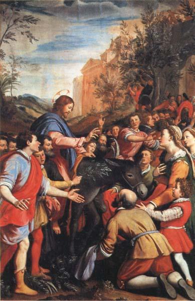 Santi Di Tito Christ's Entrane into Jerusalem oil painting image